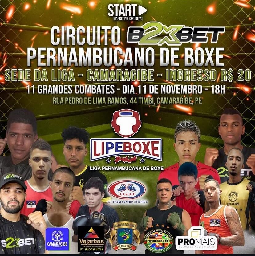 Banner Circuito B2XBET Pernambucano de Boxe