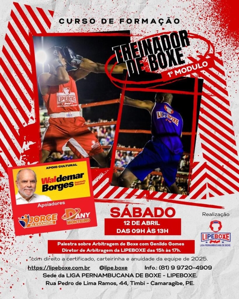 Luta de boxe dia 12 em Camaragibe, Liga Pernambucana